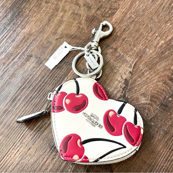 Coach shaped card - Gem Coach Heart-Shaped Cherry Key & Card Holder - Red and Cream